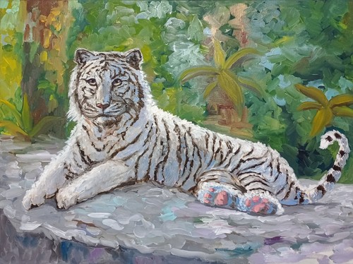 Tiger ölbild 80x60 - tiger,