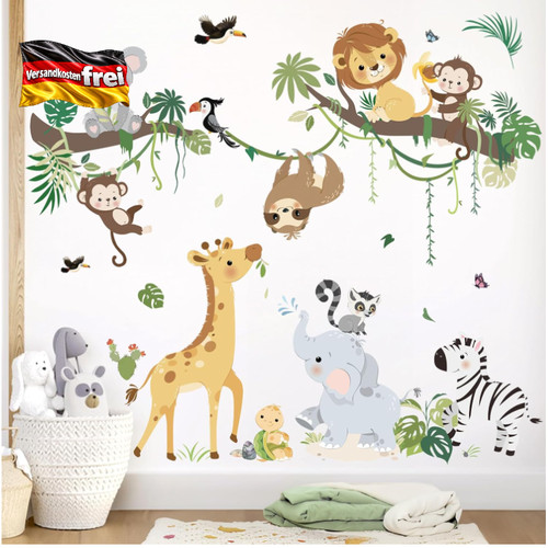 Wandsticker dschungel tiere - wandsticker,