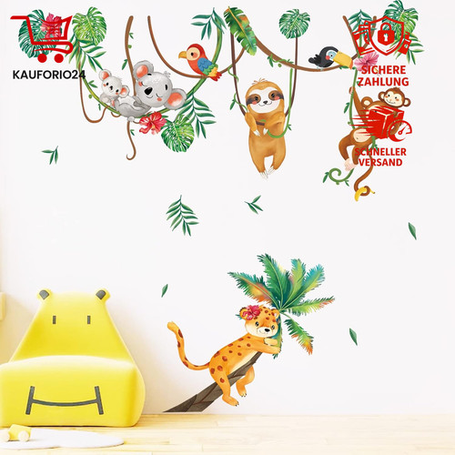 Wandsticker dschungel tiere - wandsticker,