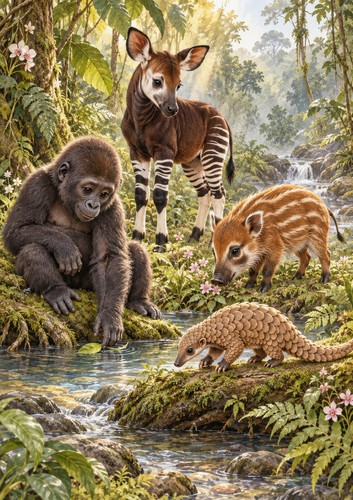 Safari tiere poster - tiere, a3