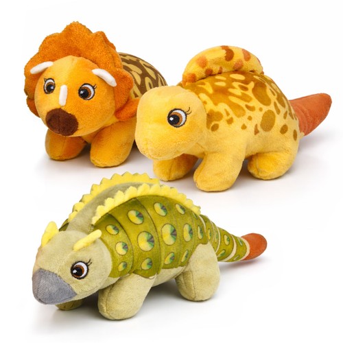 3er set plüsch - plüsch, dinosaurier